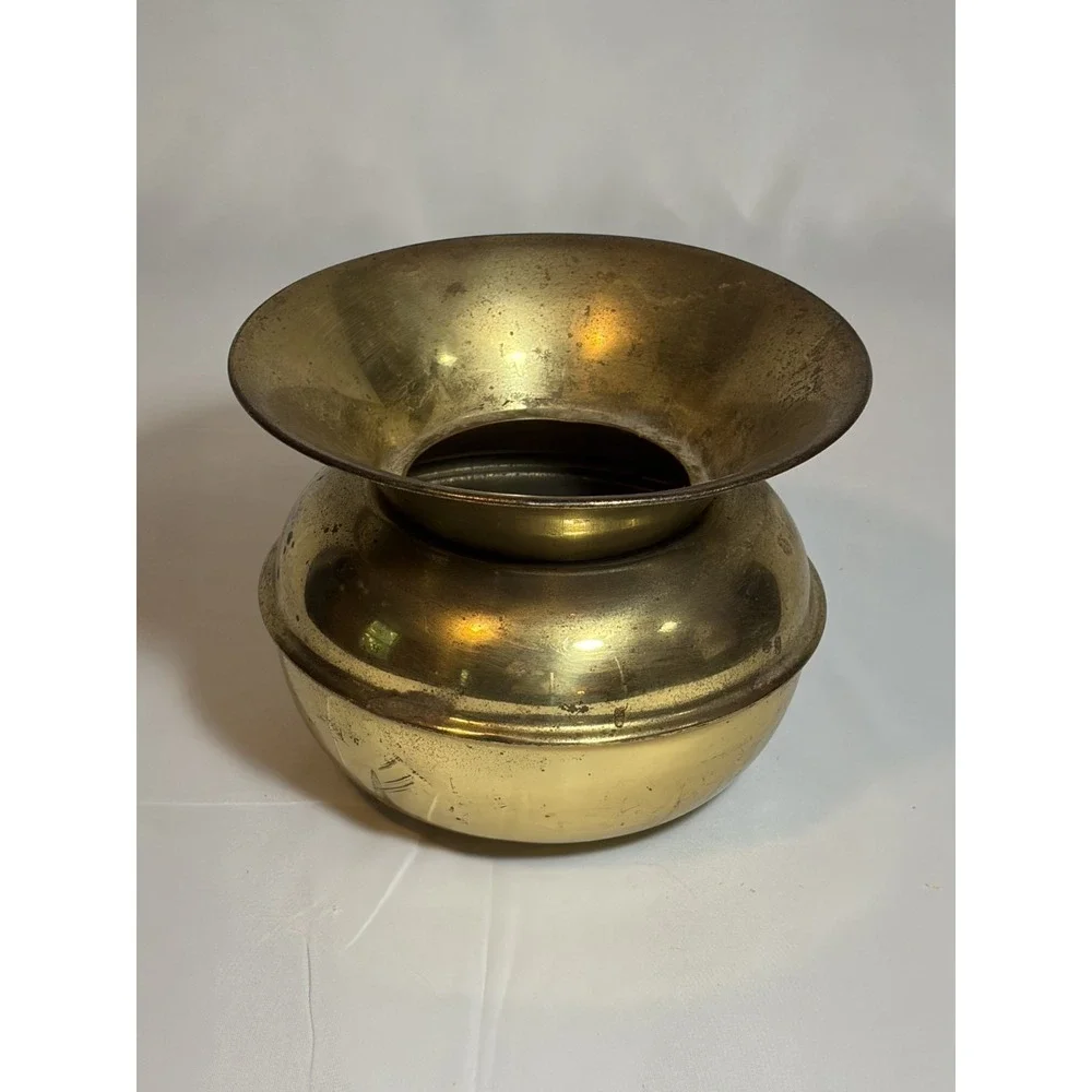 VINTAGE Made in England Brass Bowl or Spittoon - Brass Metal Decor